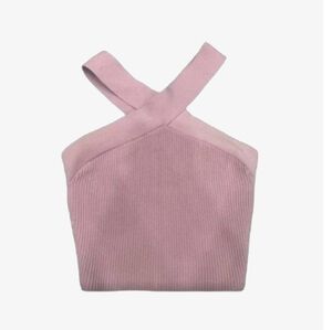 Pink Ribbed Halter Top